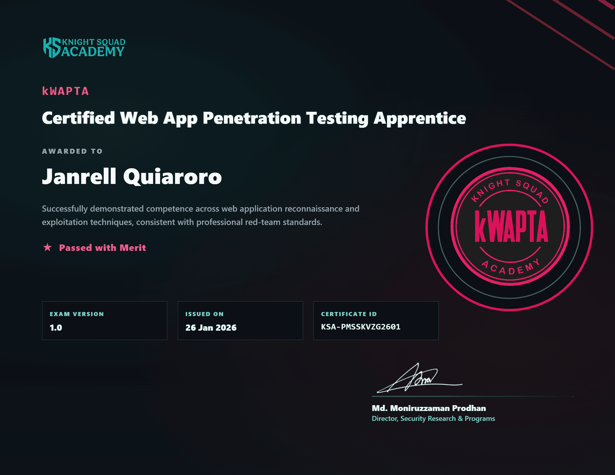 Certified Web App Penetration Testing Apprentice